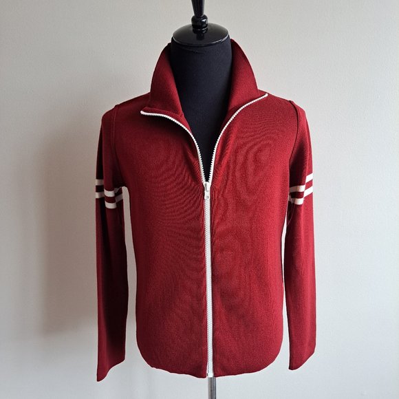 NEW Phil Petter Alpin 100% Merino Wool Red Sweater with Zipper Size M